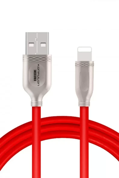 Konfulon S48 Lightning Kablo iphone Uyumlu 1M 3A - Kırmızı ürün görseli 1
