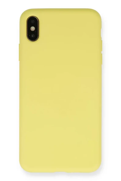 Newface Apple iPhone XS Max Kılıf Nano içi Kadife Silikon - Mat Sarı ürün görseli 1