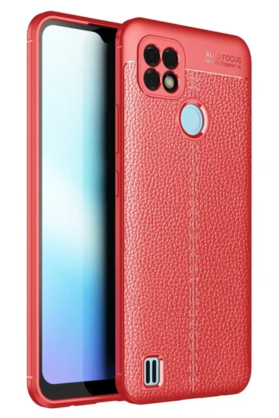 Newface Realme C21 Kılıf Auto Focus Kapak - Kırmızı ürün görseli 1