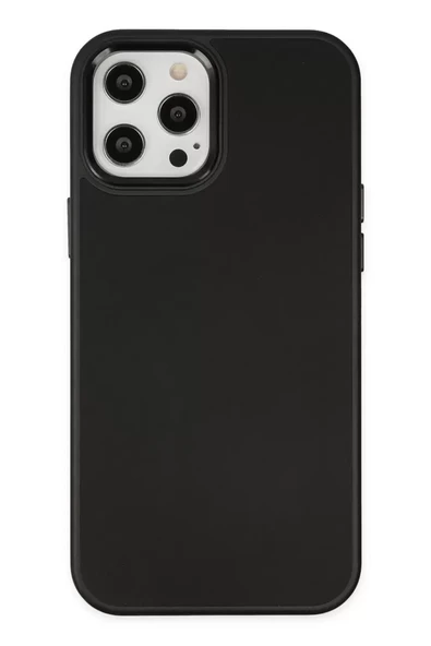 Newface Apple iPhone 12 Pro Max Kılıf Asya Deri Silikon - Siyah ürün görseli 1