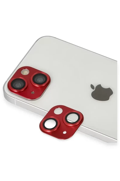 Newface Apple iPhone 13 Pers Alüminyum Kamera Lens - Kırmızı ürün görseli 1