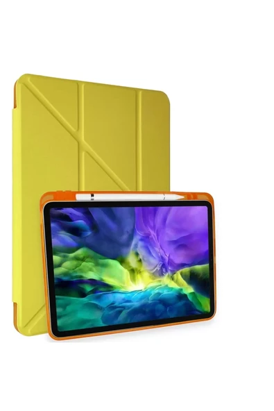 Newface Apple iPad Pro 11 (2018) Kılıf Kalemlikli Mars Tablet Kılıfı - Açık Sarı ürün görseli 1