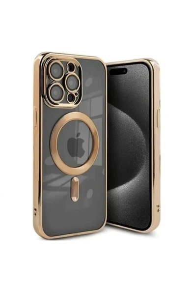 Newface Apple iPhone 15 Pro Kılıf Kross Magneticsafe Kapak - Gold ürün görseli 1