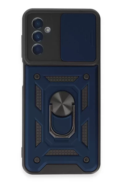 Newface Samsung Galaxy M14 5G Kılıf Pars Lens Yüzüklü Silikon - Lacivert ürün görseli 1