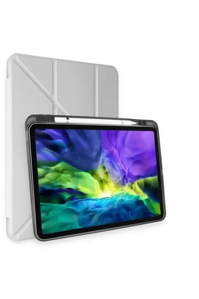 Newface Apple iPad Pro 11 (2018) Kılıf Kalemlikli Mars Tablet Kılıfı - Gri ürün görseli 1