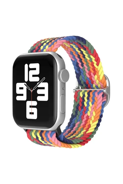 Newface Apple Watch 38mm Star Kordon - Siyah-Kırmızı-Sarı ürün görseli 1