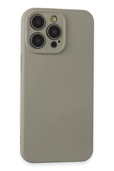 Newface Apple iPhone 15 Pro Max Kılıf Nano içi Kadife Silikon - Beyaz Titanyum ürün görseli 1