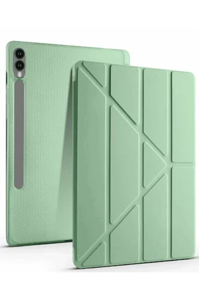 Newface Samsung Galaxy X510 Tab S9 FE 11 Kılıf Kalemlikli Mars Tablet Kılıfı - Açık Yeşil ürün görseli 1
