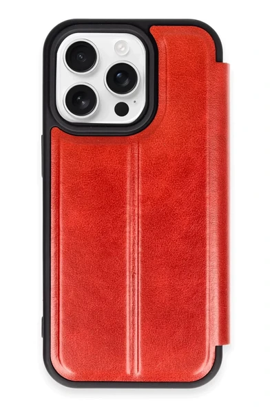Newface Apple iPhone 14 Pro Kılıf Flip Cover - Kırmızı ürün görseli 1