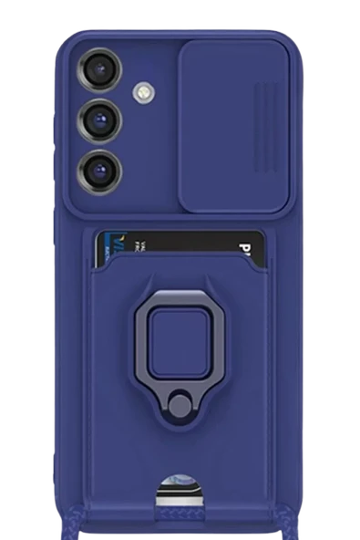 Newface Samsung Galaxy S25 Plus Kılıf Zuma Kartvizitli Yüzüklü Silikon - Lacivert ürün görseli 1
