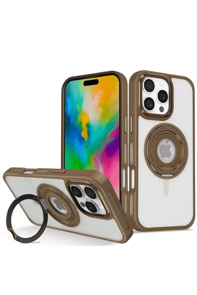 Joko Apple iPhone 16 Pro Max Banza Magsafe Standlı Kapak - Kahverengi ürün görseli 1