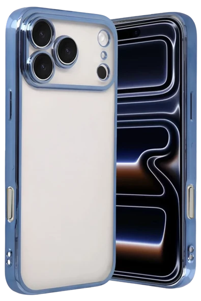 Newface Apple iPhone 17 Pro Razer Lensli Silikon - Açık Mavi ürün görseli 1