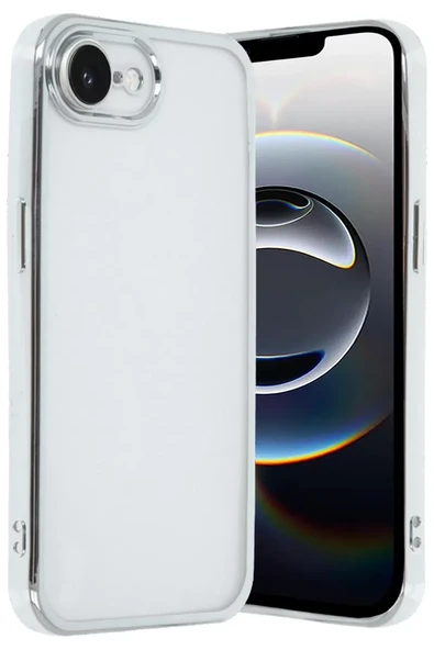 Newface Apple iPhone 16E Kılıf Razer Lensli Silikon - Gümüş ürün görseli 1