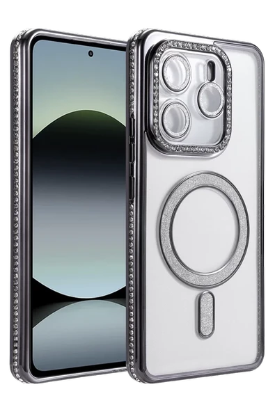 Newface Xiaomi Redmi Note 14 4G Joke Simli Magneticsafe Kılıf - Siyah ürün görseli 1