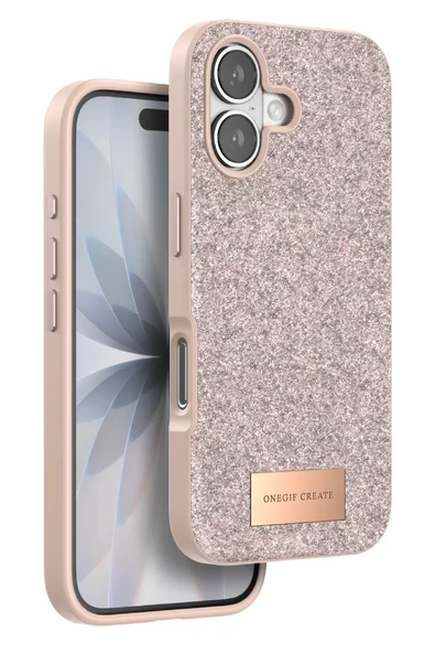 Onegif Apple iPhone 17 Bright Simli Kapak - Pembe ürün görseli 1