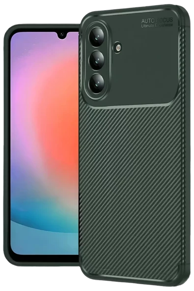 Newface Samsung Galaxy S26 Auto Focus Karbon Kapak - Koyu Yeşil ürün görseli 1