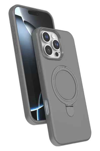 Newface Apple iPhone 16 Pro Max Regal Magsafe Standlı Kapak - Titan Gri ürün görseli 1