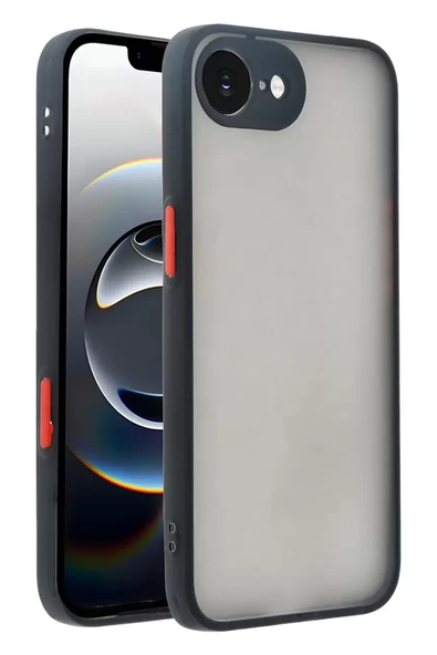 Newface Apple iPhone 16E Kılıf Montreal Silikon Kapak - Siyah ürün görseli 1
