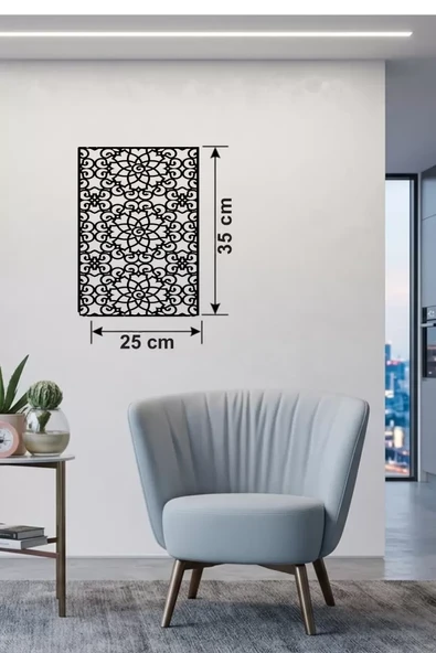 Floral Mandala Desenli Ahşap Duvar Tablosu - 25x35 cm Lazer Kesim Dekoratif Pano ürün görseli 1