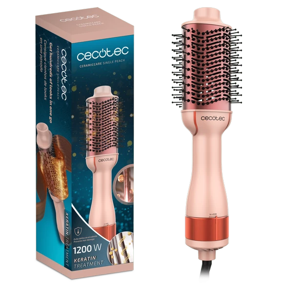Ceramiccare Single Peach Saç Kurutma Fırçası | Şekillendirici, Sıcak Hava ürün görseli 1