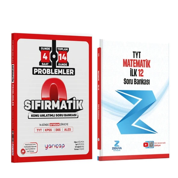 YarıÇap Yayınları TYT Problemler Sıfırmatik ve Zeduva Matematik İlk 12 Soru Bankası Seti 2 Kitap ürün görseli 1