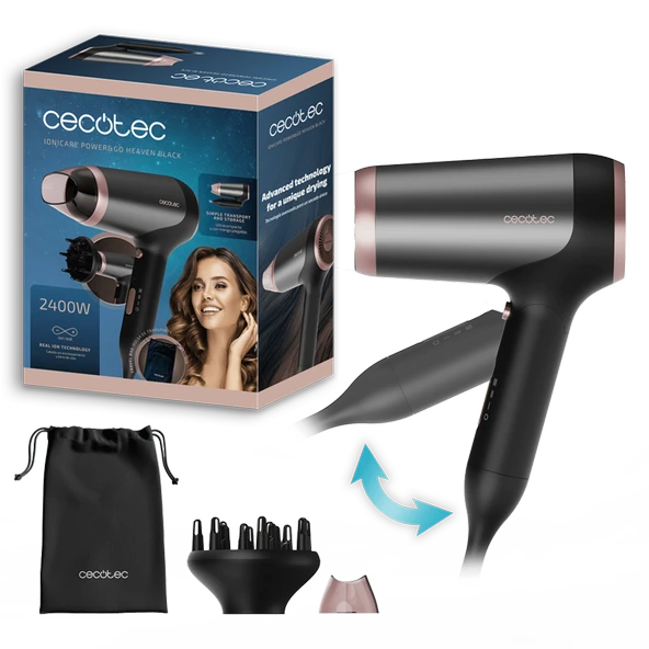 Ionicare Power Go Heaven Black Saç Kurutma Makinesi | Hızlı Kurutma İyonik Fön ürün görseli 1