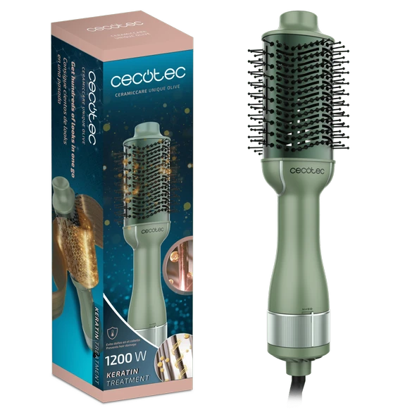 Ceramiccare Unique Olive Saç Kurutma Fırçası | Şekillendirici Sıcak Hava Fırçası, Fön ürün görseli 1