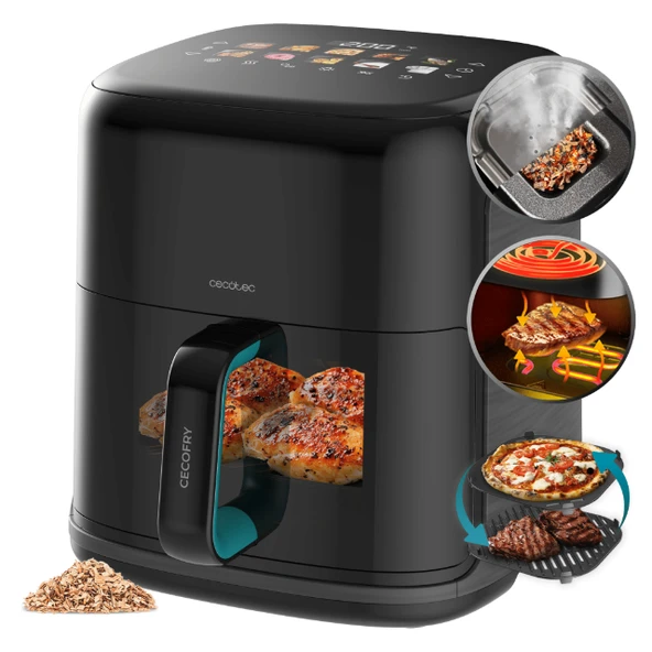 Cecofry Grill Smokin Prime 6500 Dumansız Airfryer 6,5L Izgara Fritöz Sağlıklı Yağsız Pişirme ürün görseli 1