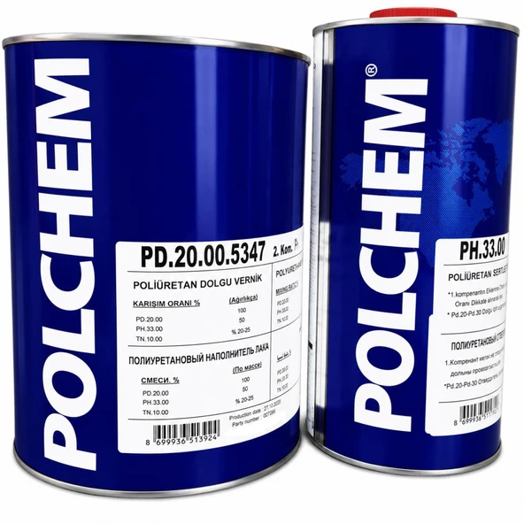 Polchem Pd-20 Poliüretan Dolgu Vernik 12+6 Kg Beyaz ürün görseli 1