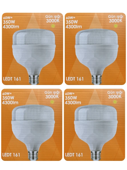 (4 Adet) Osaka 60W (350W) Sarı Işık E27 Duylu (Kalın Duy) Led Torch Ampul ürün görseli 1