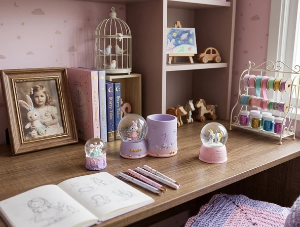 Sevdiklerinizi Mutlu Edecek En Tatlı Hediye: Tavşanlı ve Unicornlu 3'lü Masa Seti ürün görseli 1
