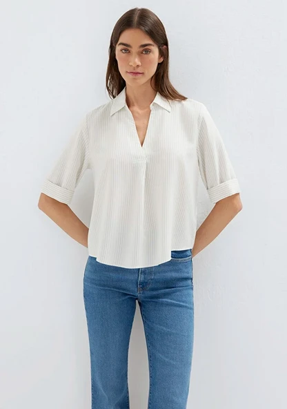 Mavi M1211612 Çizgili T-Shirt Kadın Tişört ürün görseli 1