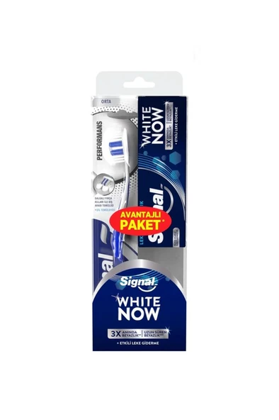 Signal White Now Diş Macunu (Lekesiz Temizlik 50 ml.) + Signal Performans Diş Fırçası (Orta) ürün görseli 1