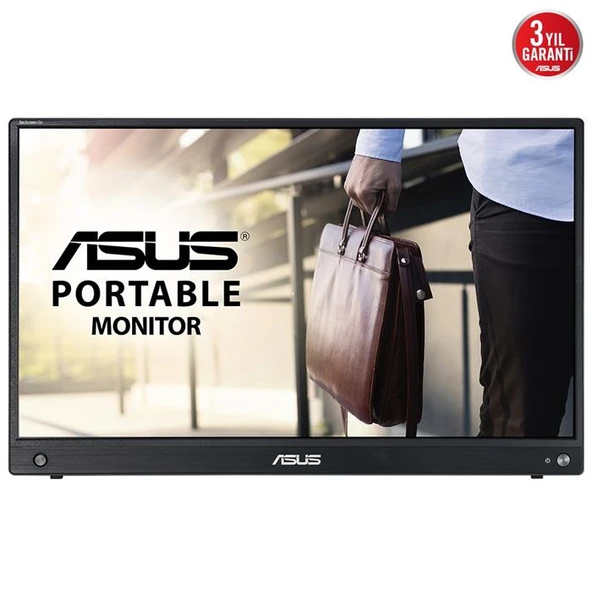 ASUS ZENSCREEN MB16AWP 15.6 IPS 1920X1080 5MS 60HZ 250CD MINI-HDMI USB-C HOPARLÖR 3YIL KABLOSUZ BAĞLANTI DAHILI BATARYA MAT EKRAN TRIPOD APARAT TAŞINABILIR USB MONITOR ürün görseli 1