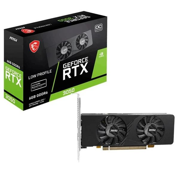 MSI VGA GEFORCE RTX 3050 LP E 6G OC RTX3050 6GB GDDR6 96B DX12 PCIE 4.0 X8 (1XDP 2XHDMI) ürün görseli 1
