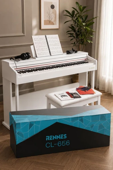 Rennes CL-656WH Hammer Action 88 Tuş Dijital Piyano Profesyonel Beyaz ürün görseli 1