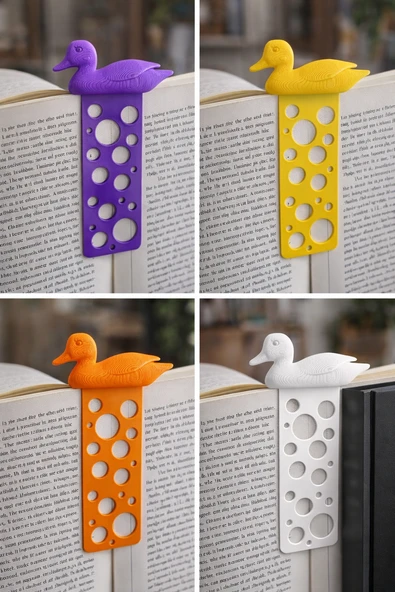 Ördek Figürlü Dekoratif Kitap Ayracı , 6’lı Renkli Set ürün görseli 1