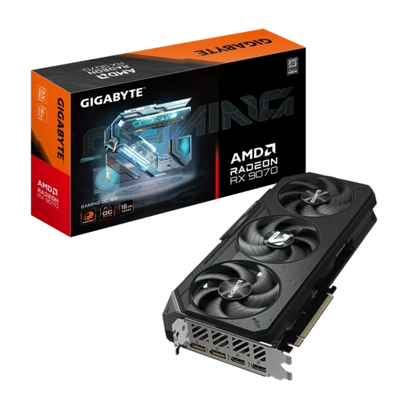 GIGABYTE16GB  RX9070 GAMING OC GV-R9070GAMING OC-16GD GDDR6 256bit HDMI-DP PCIE 5.0 ürün görseli 1