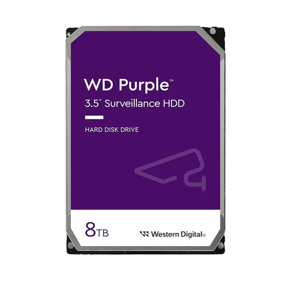 WD 3.5" 8TB PURPLE WD85PURZ 5640 RPM 256MB SATA-3 Güvenlik Diski ürün görseli 1