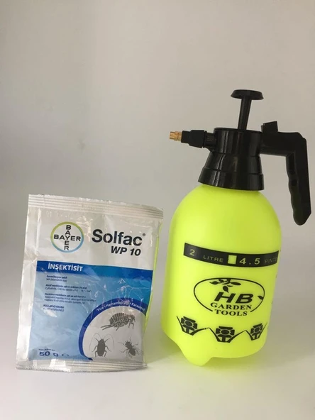 Bayer Solfac WP 10 Tüm Haşereler İçin Toz Böcek Öldürücü 50 G + HB Mekanik El Pompası 2 L ürün görseli 1