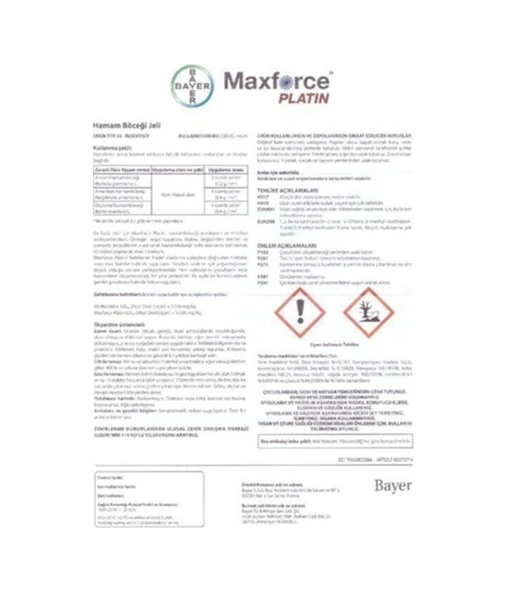 Bayer Maxforce Hamambocegi Jeli Maxforce Platin 20 Gr - Resim 2
