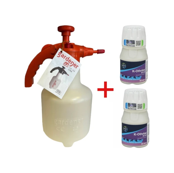 2 Adet K-Othrine SC50 50ml Kara, Sivri Sinek, Güve ve 2,5LT Gardener Basınçlı Pompası ürün görseli 1
