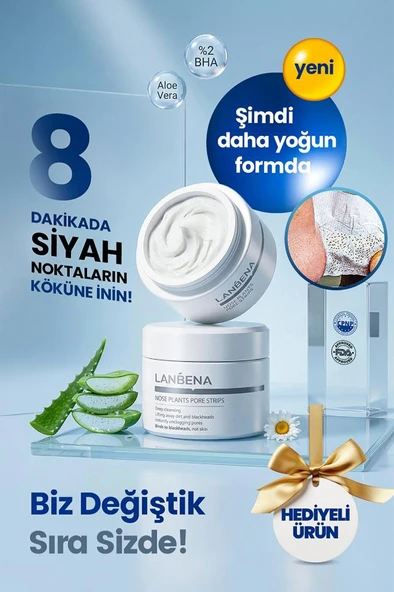 LANBENA Siyah Nokta Maskesi & 60 Adet Siyah Nokta Bandı Nose Plants ürün görseli 1