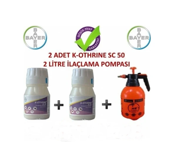 Bayer K-Othrine Sc 50 Genel Haşere Ilacı 2 X 50 Ml + Ilaçlama Pompası 2 L ürün görseli 1