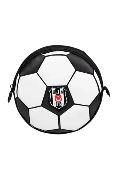 BEŞİKTAŞ ORİJİNAL LİSANSLI 3D Futbol Topu Tasarımlı Kalemlik - Suni Deri Detaylı Astar Destekli Kalem Çantası ürün görseli 1