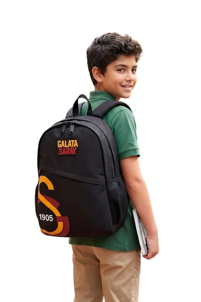 Galatasaray Orijinal Lisanslı Logo Detaylı Siyah Sırt Çantası ürün görseli 1