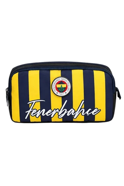 Fenerbahçe Orijinal Lisanslı Klasik Çubuklu Kalemlik - Çift Bölmeli Sarı Lacivert Spor Kalem Çantası ürün görseli 1