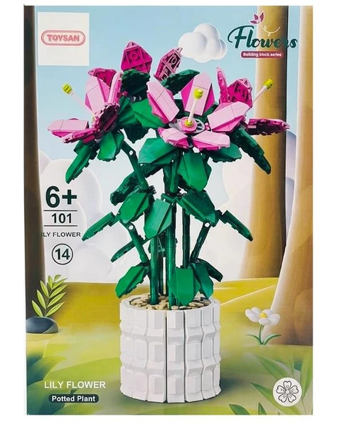 Toysan Flowers Saksılı Zambak Çiçeği Yapım Seti  1189 Parça ürün görseli 1