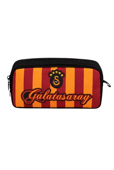 Galatasaray Orijinal Kalemlik  Parçalı Kalem Çantası - 2 Bölmeli Su İtici Kumaş Taraftar Kalemliği ürün görseli 1