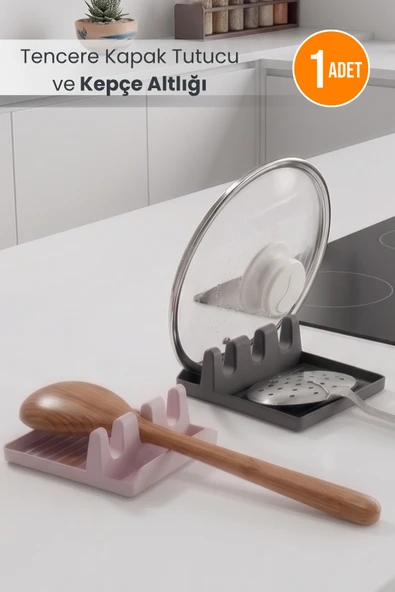 Tencere Kapak Tutucu ve Kepçe Altlığı - Kaşıklık ürün görseli 1